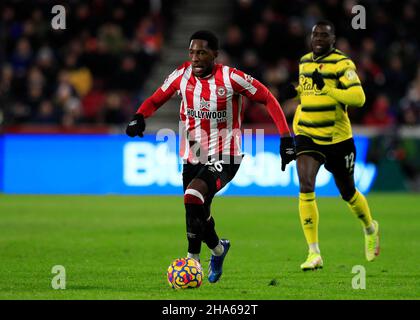 Brentford Community Stadium, Londres, Royaume-Uni.10th décembre 2021.Premier League football Brentford versus Watford ; Shandon Baptiste de Brentford Credit: Action plus Sports/Alamy Live News Banque D'Images