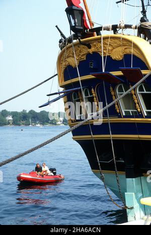 HMB Endeavour, une reproduction du navire utilisé par le capitaine James Cook lors de ses deuxièmes voyages dans l'océan Pacifique. Banque D'Images