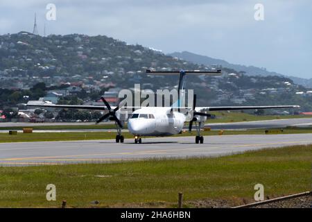 De Havilland Canada Dash 8 311, avion, NZ-NEO, Air Nouvelle-Zélande, aéroport de Wellington,Île du Nord, Nouvelle-Zélande Banque D'Images