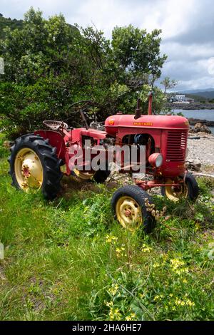 Tracteur Massey Harris d'époque, Breaker Bay, Seatoun, Wellington, North Island,Nouvelle-Zélande Banque D'Images