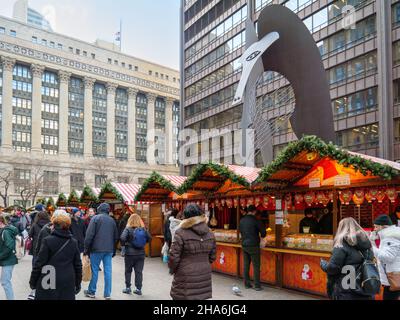 Chicago Christkindlmarket à Daley Plaza. Banque D'Images