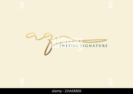 Modèle de logo Signature lettre AQ logo élégant.Illustration du vecteur de lettrage calligraphique dessiné à la main. Illustration de Vecteur