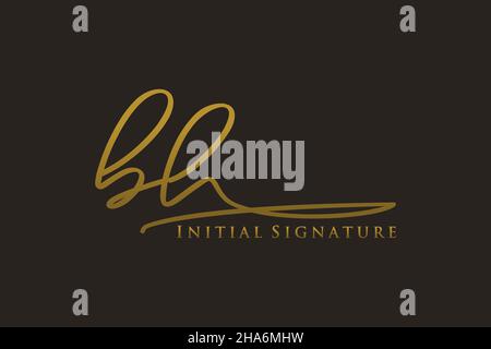 BH lettre Signature logo Template Design élégant logo.Illustration du vecteur de lettrage calligraphique dessiné à la main. Illustration de Vecteur