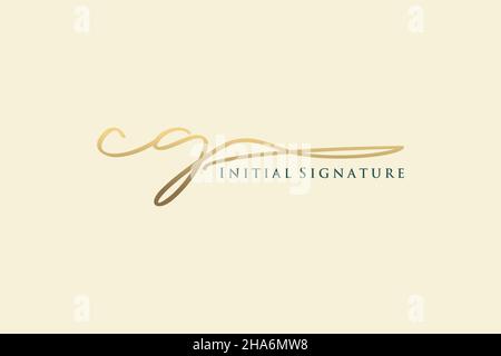 Modèle de logo Signature lettre CG logo élégant.Illustration du vecteur de lettrage calligraphique dessiné à la main. Illustration de Vecteur