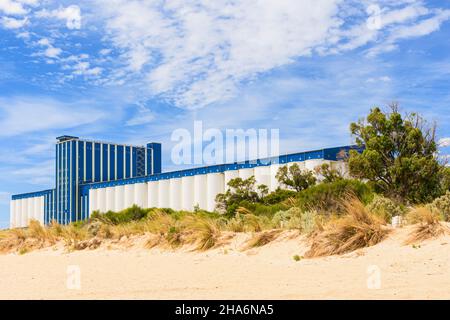 CBH Kwinana grain terminal, Rockingham, Australie occidentale Banque D'Images