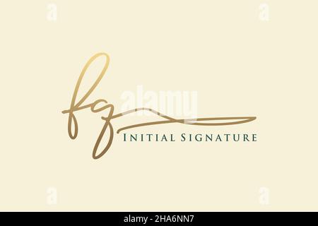 FQ lettre Signature logo Template Design élégant logo.Illustration du vecteur de lettrage calligraphique dessiné à la main. Illustration de Vecteur