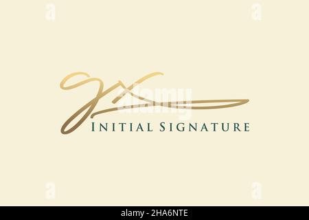 Modèle de logo Signature de lettre GX logo élégant.Illustration du vecteur de lettrage calligraphique dessiné à la main. Illustration de Vecteur