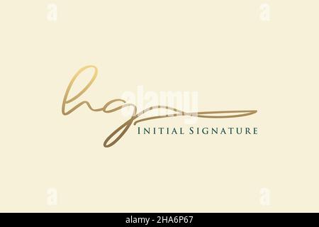 HG lettre Signature logo Template Design élégant logo.Illustration du vecteur de lettrage calligraphique dessiné à la main. Illustration de Vecteur