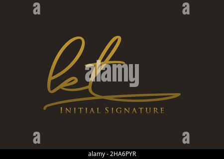 Lettre KT Signature logo Template Design élégant logo.Illustration du vecteur de lettrage calligraphique dessiné à la main. Illustration de Vecteur