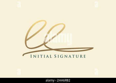 LL Letter Signature logo Template Design élégant logo.Illustration du vecteur de lettrage calligraphique dessiné à la main. Illustration de Vecteur
