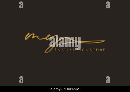 MY Letter Signature logo Template Design élégant logo.Illustration du vecteur de lettrage calligraphique dessiné à la main. Illustration de Vecteur