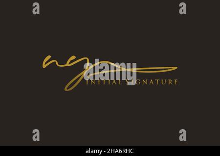 NY Letter Signature logo Template logo élégant design logo.Illustration du vecteur de lettrage calligraphique dessiné à la main. Illustration de Vecteur