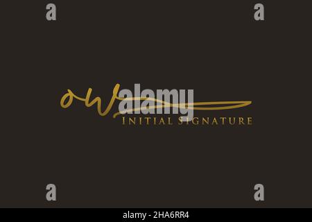 OW lettre Signature logo Template Design élégant logo.Illustration du vecteur de lettrage calligraphique dessiné à la main. Illustration de Vecteur