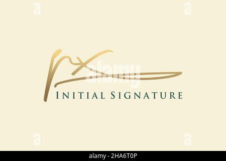 PX Letter Signature logo Template logo élégant design logo.Illustration du vecteur de lettrage calligraphique dessiné à la main. Illustration de Vecteur