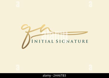 QN lettre Signature logo Template Design élégant logo.Illustration du vecteur de lettrage calligraphique dessiné à la main. Illustration de Vecteur