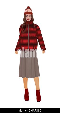 Femme en tenue d'hiver. Illustration vectorielle Illustration de Vecteur