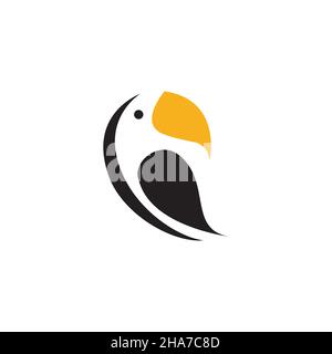 oiseau coloré charme logo géométrique symbole icône vecteur graphique design illustration idée créative Illustration de Vecteur