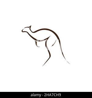 forme moderne kangaroo stand logo symbole icône vecteur graphique design illustration idée créative Illustration de Vecteur