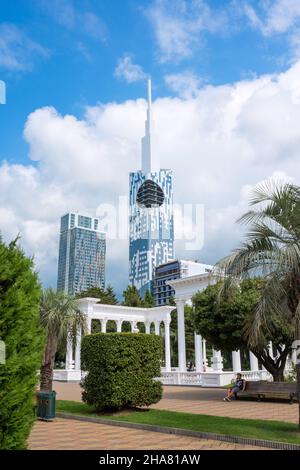 Batumi, Géorgie - 06 août 2018 : paysage urbain avec une belle architecture.Usage éditorial uniquement. Banque D'Images