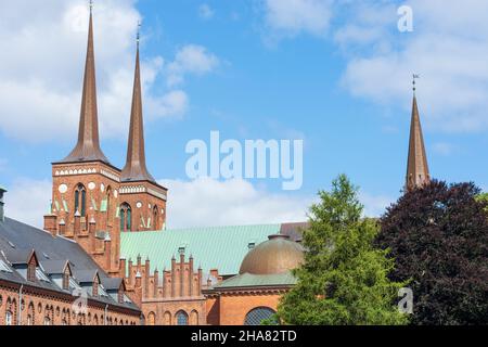 Roskilde : Cathédrale de Roskilde, à Roskilde, en Zélande, Sealand, Sjaelland,Danemark Banque D'Images