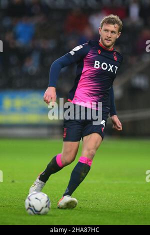 Joe Worrall #4 de Nottingham Forest en action pendant le match à Swansea, Royaume-Uni le 12/11/2021.(Photo de Mike Jones/News Images/Sipa USA) Banque D'Images