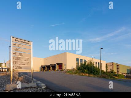 Faxe: Faxe Brewery, propriété de Royal Unibrew, à Faxe, Fakse, ZELANDE, Sealand,Sjaelland, Danemark Banque D'Images