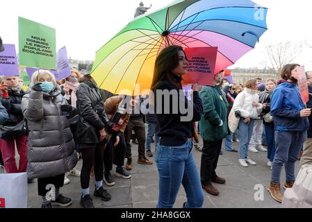 Rassemblement à Paris du front populaire écologique, de choisir le candidat de l'Union de gauche pour le Président 2022, et de quitter le productiviste Banque D'Images