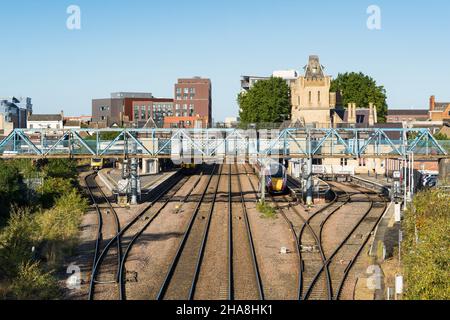 Gare de Lincoln, vue à l'ouest du pont Pelham 2021 Banque D'Images