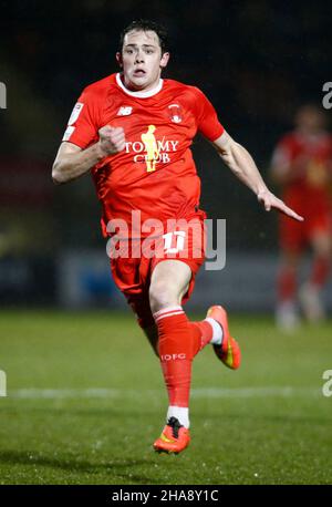 Londres, Royaume-Uni.01st févr. 2018.LONDRES, Royaume-Uni, DÉCEMBRE 11:Theo Archibald (en prêt de Lincoln City) de Leyton Orient pendant Sky Bet League 2 entre Leyton Orient et Crawley Town à Brisbane Road, Londres le 11th décembre 2021 crédit: Action Foto Sport/Alay Live News Banque D'Images