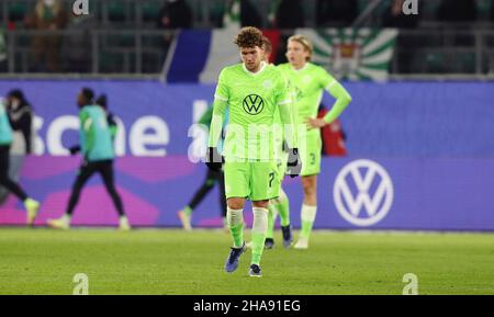 Wolfsburg, Allemagne.11th déc. 2021. Firo 1st Bundesliga.2021/2022 football: Football: 11.12.2021 VfL Wolfsburg - VfB Stuttgart VfL Luca Waldschmidt, déception, déception, déception, déçu,Insatisfait, frustré, frustré, crédit: dpa/Alay Live News Banque D'Images