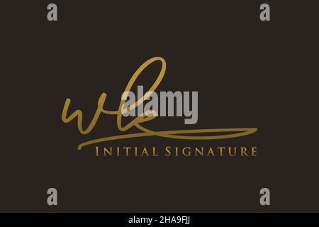 WK lettre Signature logo Template Design élégant logo.Illustration du vecteur de lettrage calligraphique dessiné à la main. Illustration de Vecteur