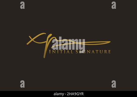 Modèle de logo Signature lettre XP logo élégant.Illustration du vecteur de lettrage calligraphique dessiné à la main. Illustration de Vecteur