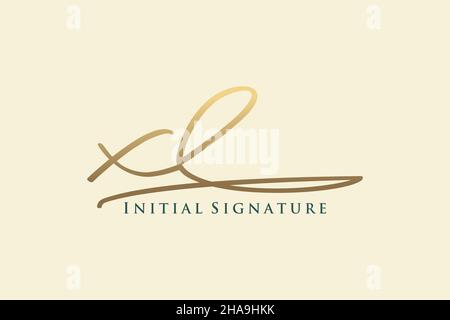 XL lettre Signature logo Template Design élégant logo.Illustration du vecteur de lettrage calligraphique dessiné à la main. Illustration de Vecteur