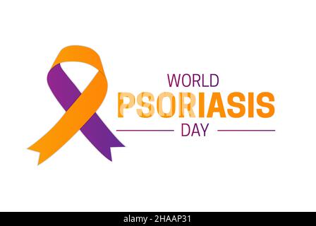 Symbole du logo isolé de la Journée mondiale du psoriasis Illustration de Vecteur