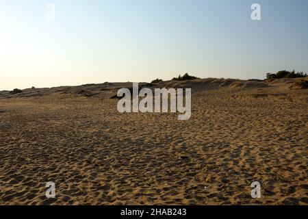 La plage de sable d'Issos, Corfou, Grèce Banque D'Images