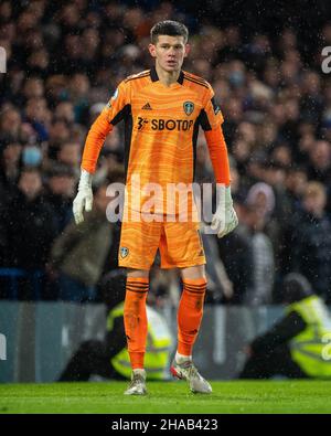 LONDRES, ANGLETERRE - DÉCEMBRE 11 : gardien de but Ilan Meslier de Leeds lors du match de la Premier League entre Chelsea et Leeds United à Stamford Bridge o Banque D'Images