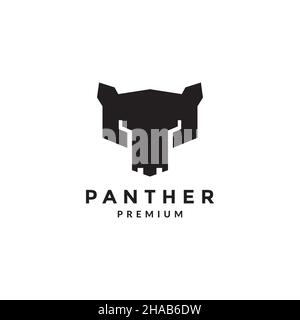 tête noire jaguar panther moderne logo symbole icône vecteur graphique design illustration idée créative Illustration de Vecteur