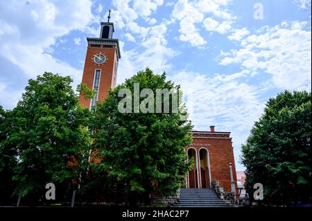 Eglise réformée à Szombathely, Hongrie, par un jour ensoleillé Banque D'Images