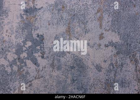 fond bleu et doré de texture de stuc mural désordonné.Peinture murale décorative Banque D'Images