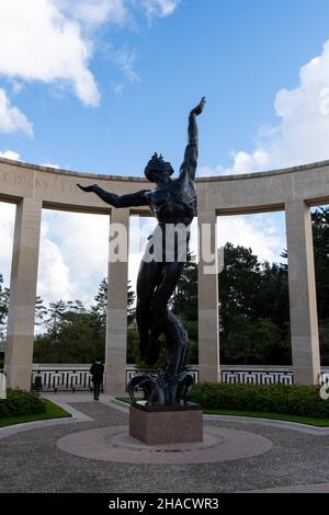 France, Normandie, le 2020-10-11.Cimetière solennel pour les Américains qui sont tombés pendant la Seconde Guerre mondiale.Photo de Martin Bertrand.France, Normandie Banque D'Images