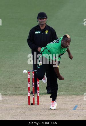 Andre Russell of Stars se déroule pendant le match entre Sydney Thunder et Melbourne Stars au Sydney Showground Stadium, le 12 décembre 2021, à Sydney, en Australie.(Usage éditorial uniquement) Banque D'Images