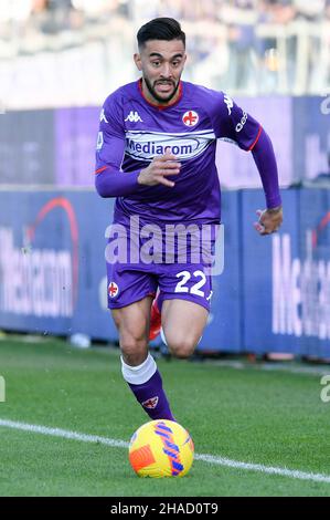 Florence, Italie.11th décembre 2021.Nicolas Gonzalez de l'ACF Fiorentina pendant la série Un match entre Fiorentina et US Salernitana 1919 au Stadio Artemio Franchi, Florence, Italie, le 11 décembre 2021.Credit: Giuseppe Maffia/Alay Live News Banque D'Images