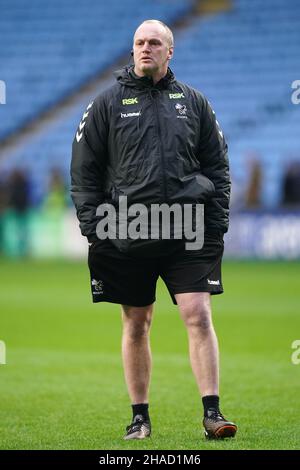 Lee Blackett, entraîneur-chef de Wasps, avant la Heineken Champions Cup un match à la Ricoh Arena, Coventry Date de la photo : dimanche 12 décembre 2021. Banque D'Images