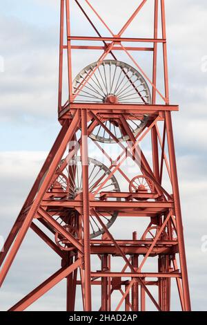 Matériel de bobinage de la mine de charbon Frances Colliery, Dysart, Fife, Écosse, Royaume-Uni Banque D'Images