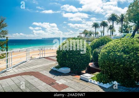 Jardin Piquio, un parc à Santander, en Espagne, à côté de la plage de Sardinero Banque D'Images