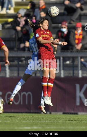 Elena Linari d'AS Roma Women au cours de la 11th journée de la série A Championnat entre A.S. Roma Women et S.S. Lazio Women au stadio Tre Fontane le 12th décembre 2021 à Rome, Italie. Banque D'Images