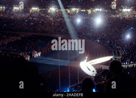 Barcelone, Hiszpania, 25.07.1992.XXV Letnie Igrzyska Olimpijskie W Barcelonie, ceremonia otwarcia.(m.) PAP/Piotr Teodor WalczakBarcelone, Espagne, 25.07.1992.XXV Jeux Olympiques d'été à Barcelone, cérémonie d'ouverture.(m.) PAP/Piotr Teodor Walczak Banque D'Images