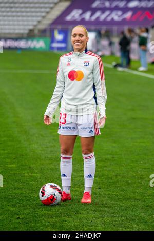 Janice Cayman de l'Olympique Lyonnais se réchauffe devant le championnat féminin de France D1 Arkema football match entre le FC Paris et l'Olympique Lyonnais le 12 décembre 2021 au stade de Charlety à Paris, France - photo Antoine Massinon / A2M Sport Consulting / DPPI Banque D'Images