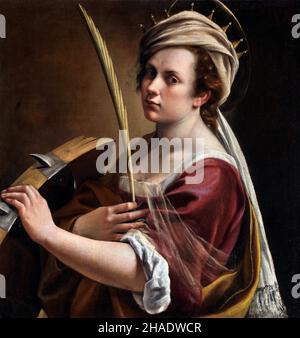 Autoportrait comme Sainte Catherine d'Alexandrie par Artemisia Gentileschi (1593-1656), huile sur toile, c.1615-17 Banque D'Images