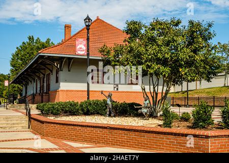 Cornelia Railroad Depot, Grant place, Cornelia, Géorgie Banque D'Images